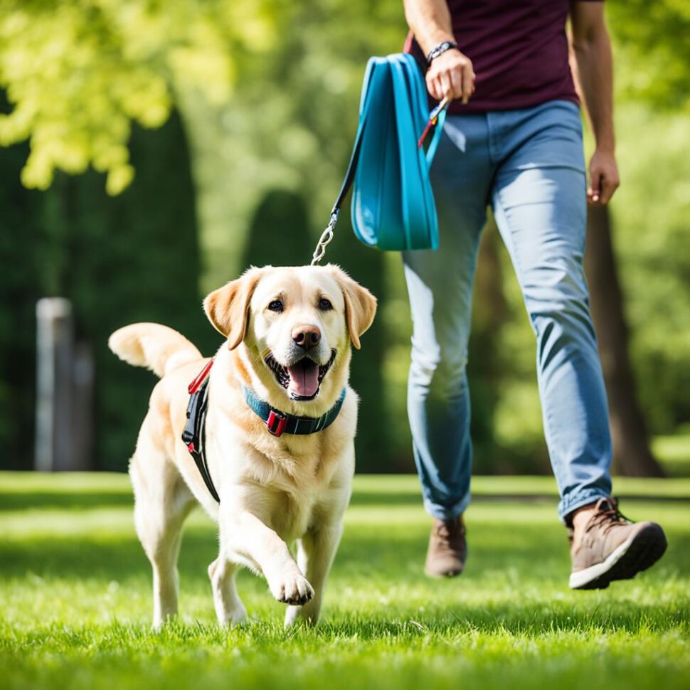 Dog walking training for Labradors