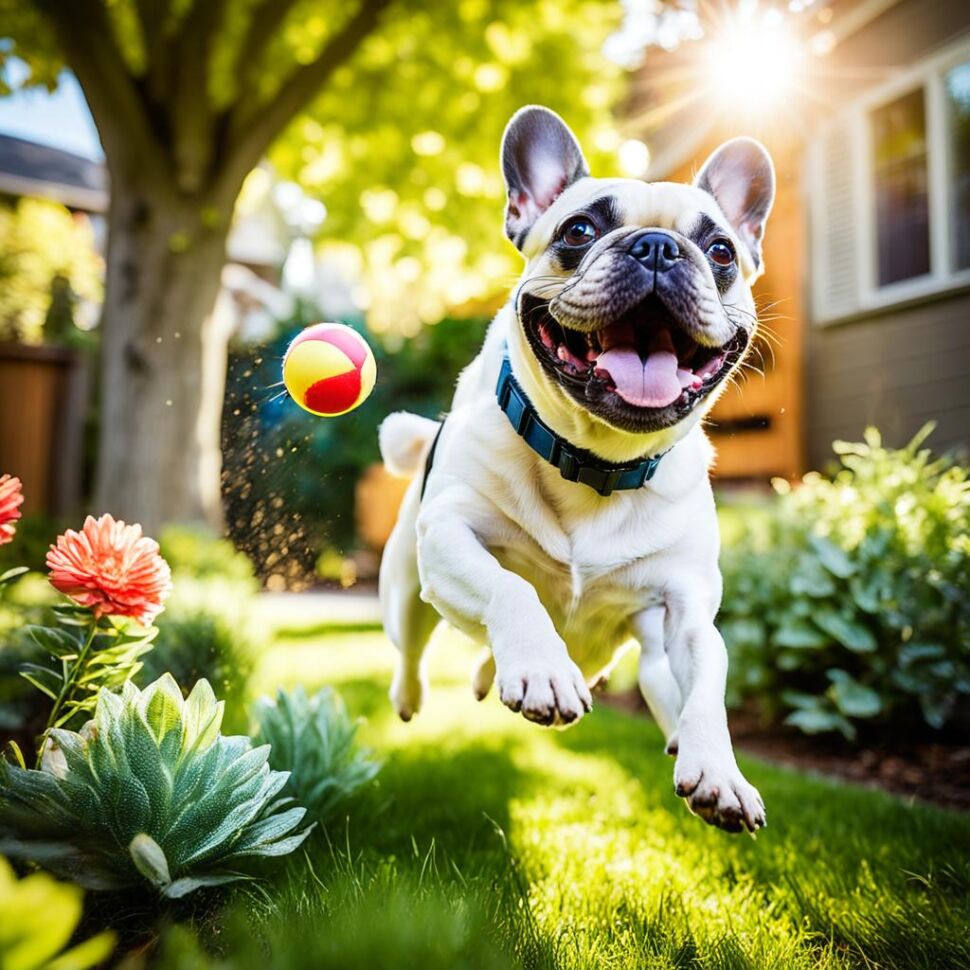 French Bulldog playing outside