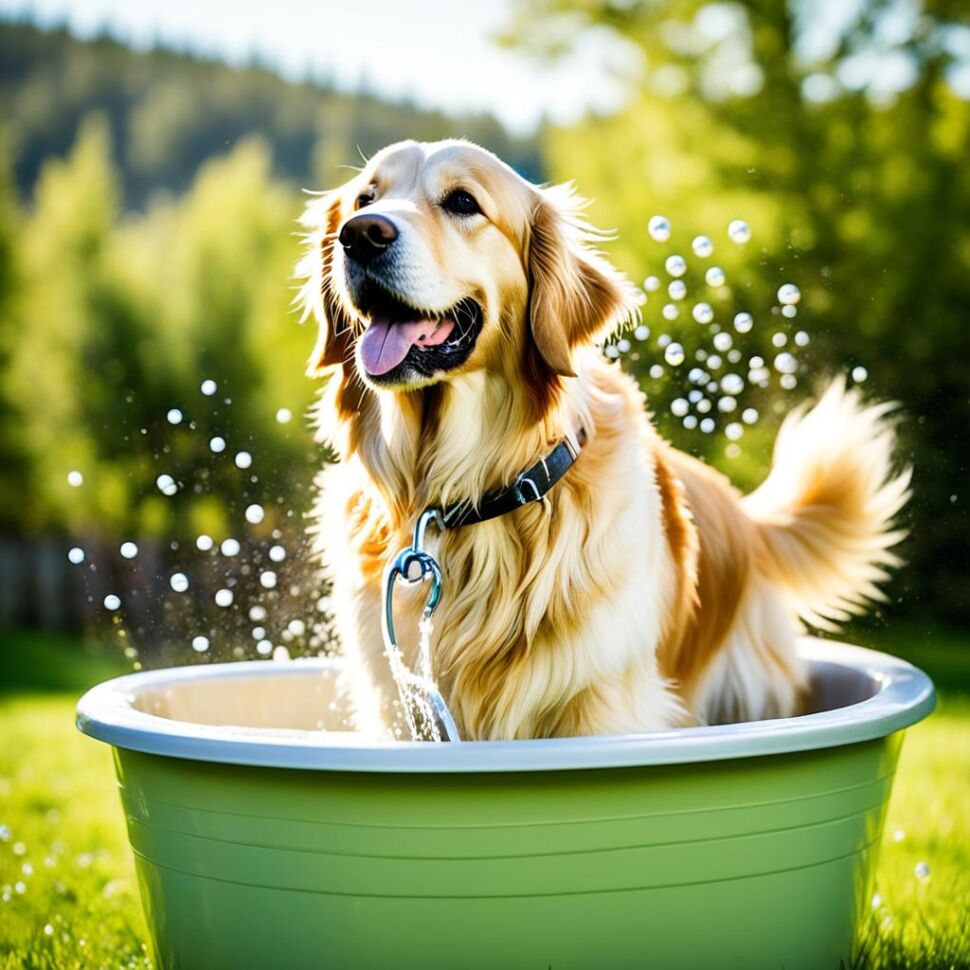 Golden Retriever Bathing