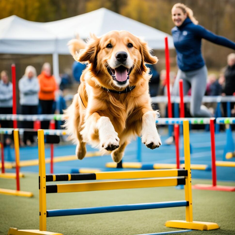 Golden Retriever agility training