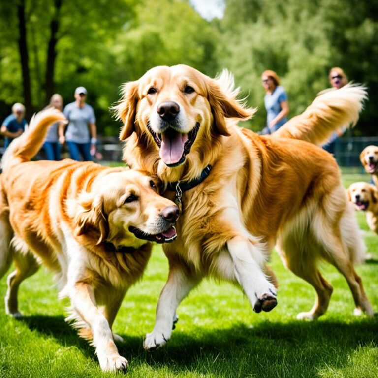 Golden Retriever socialization skills for adult dogs