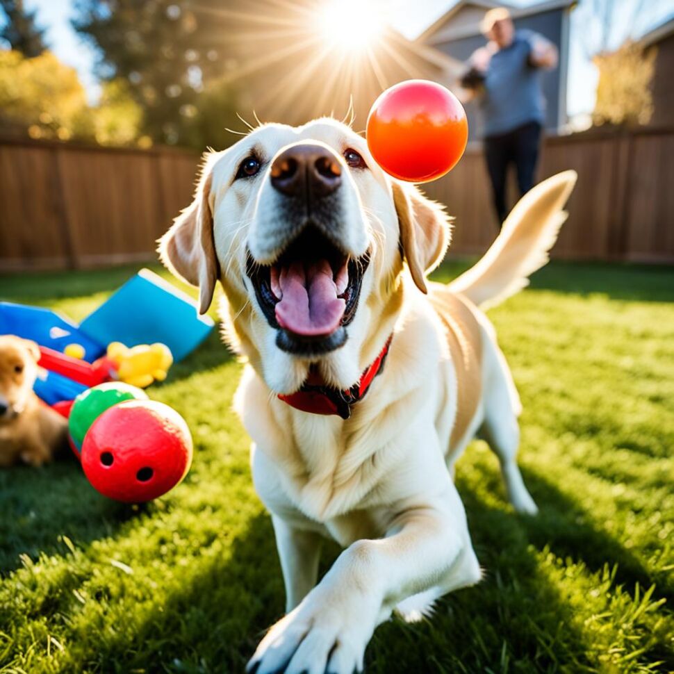 Labrador Retriever with a fetch toy