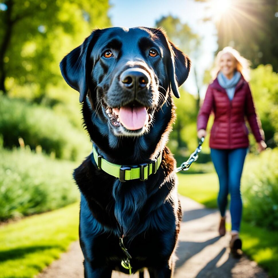 Teaching a Labrador Retriever to walk on a leash