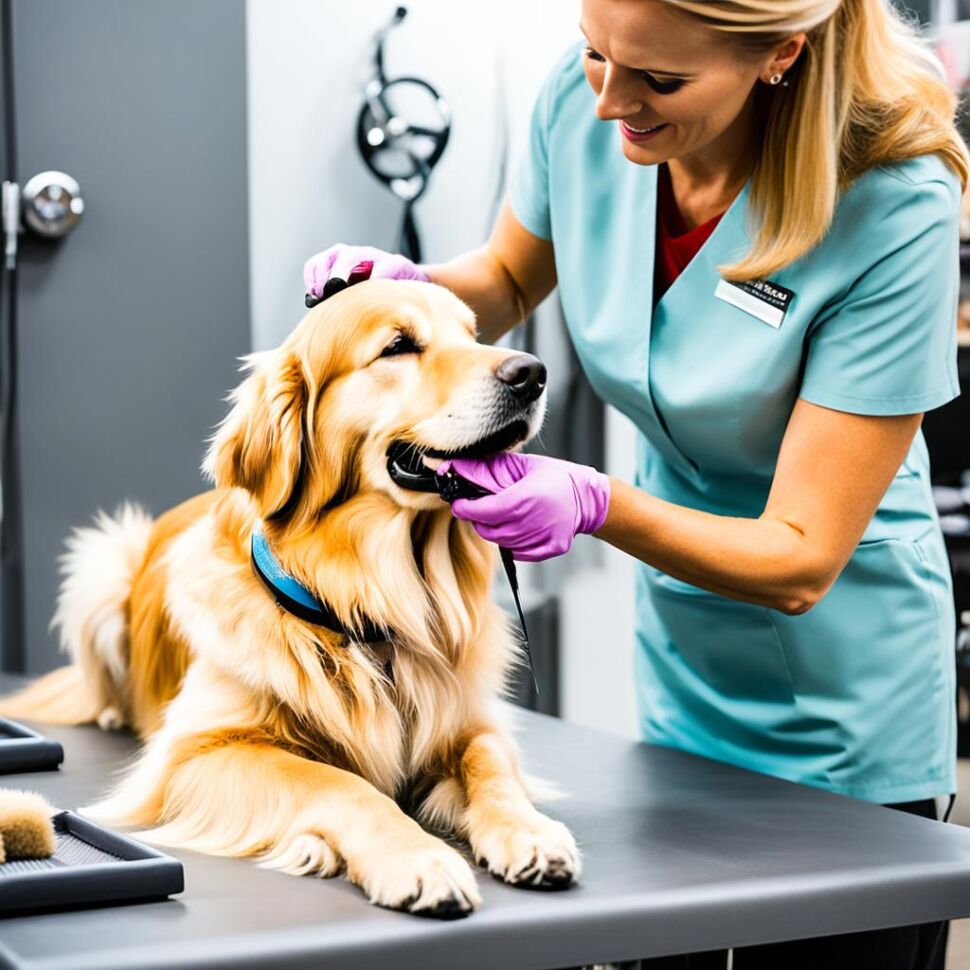 Training a Golden Retriever to be calm during grooming