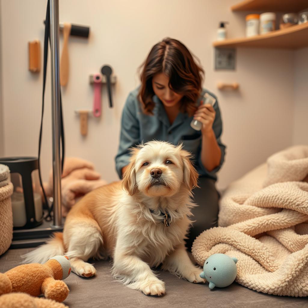 calming anxious dogs during grooming